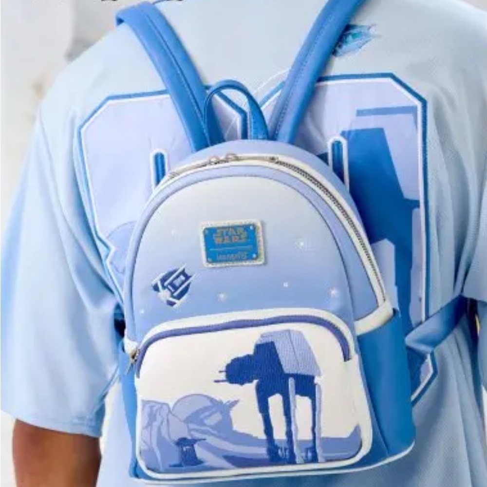 Star Wars Light Blue Backpack with AT-AT Design